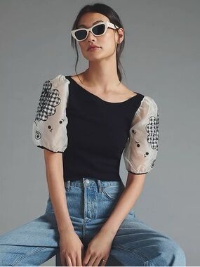 Maeve Anthropologie puff sleeve top